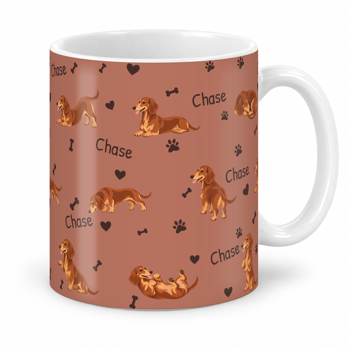 Dachshund personalized name mug — Muted Terracotta Studio