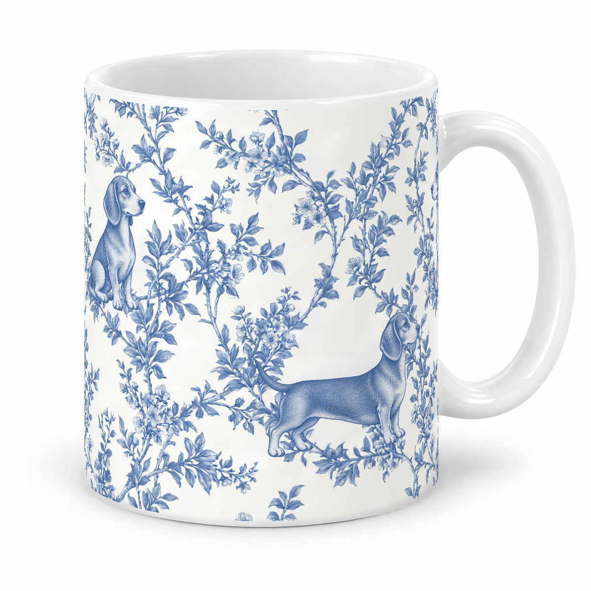 Dachshund toile mug — Blue Studio