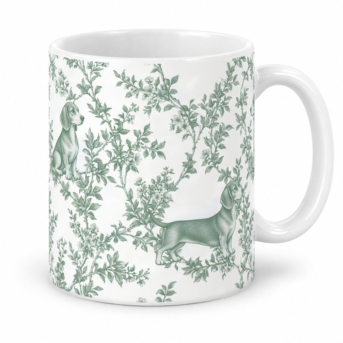 Dachshund toile mug — Green Studio