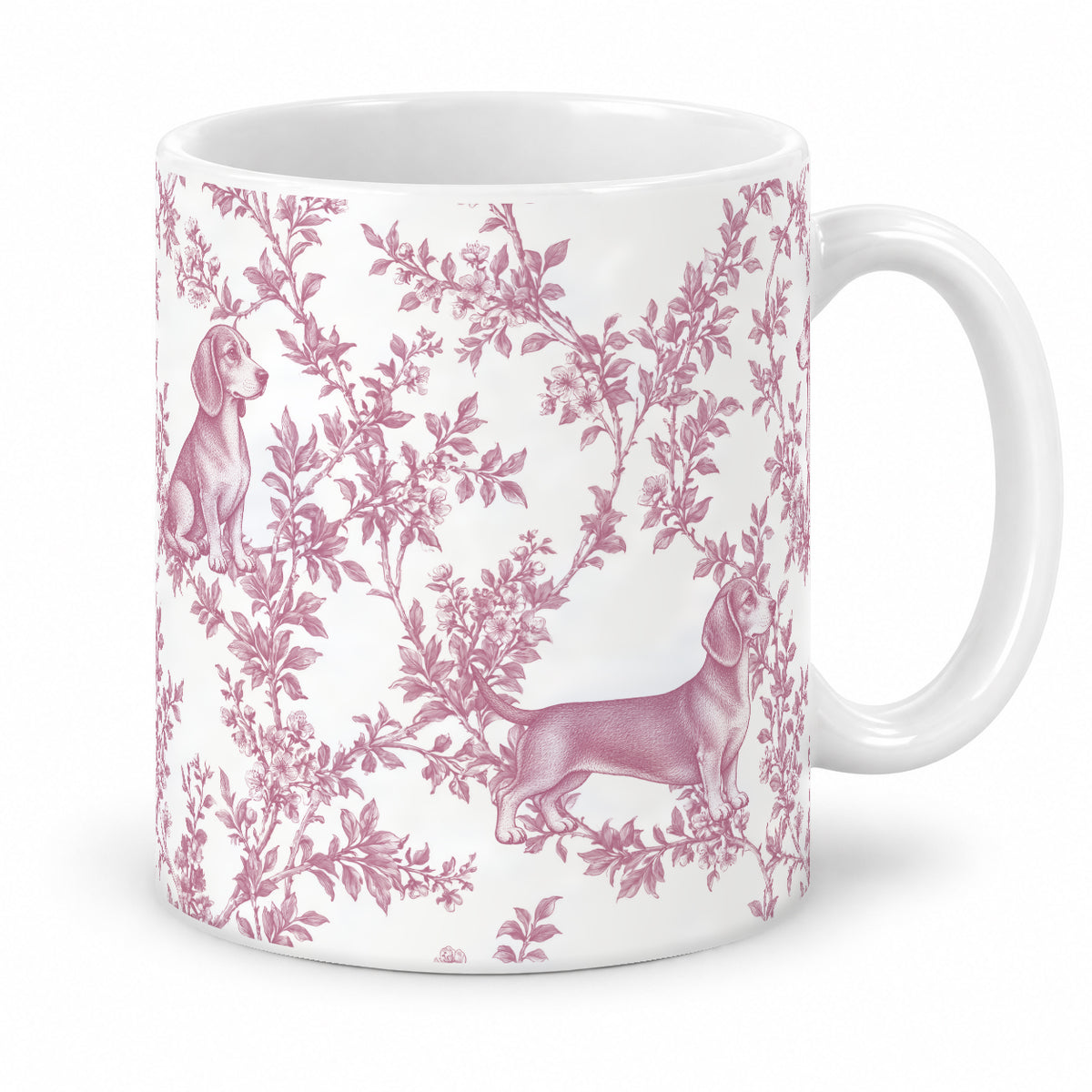Dachshund toile mug — Pink Studio