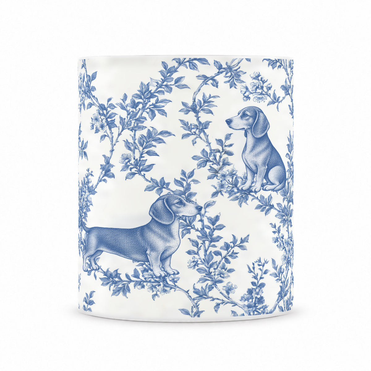 Dachshund toile mug — Blue Front View