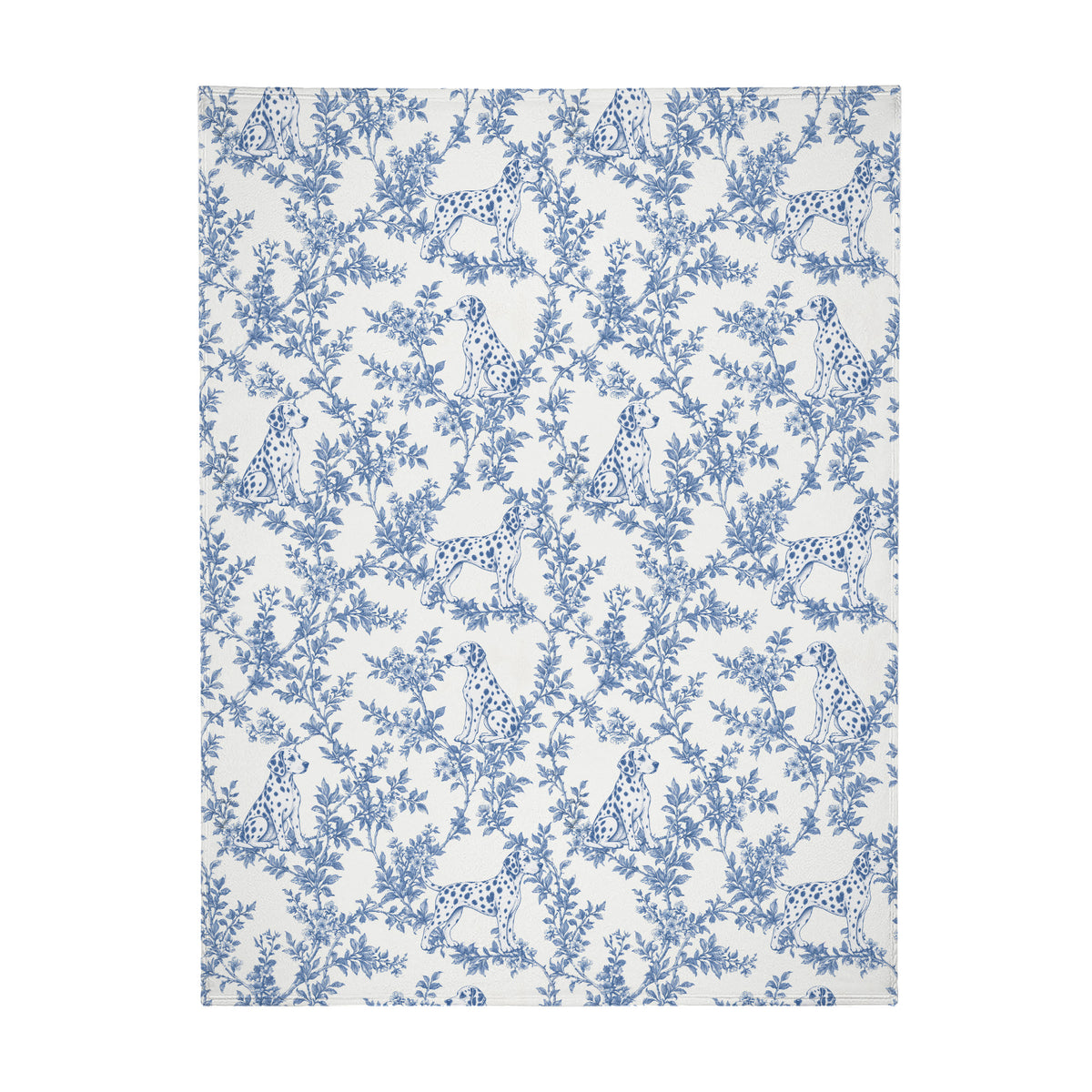 Dalmatian toile de Jouy blanket - Blue Blanket Flat