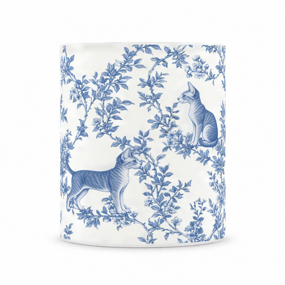 Devon Rex toile mug — Blue Front View