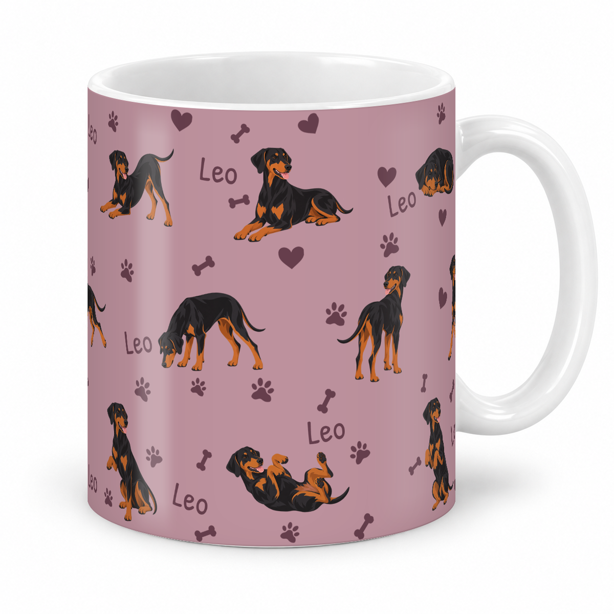 Doberman Pinscher personalized name mug — Dusty Rose Studio