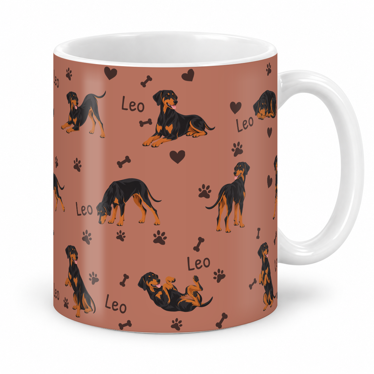 Doberman Pinscher personalized name mug — Muted Terracotta Studio