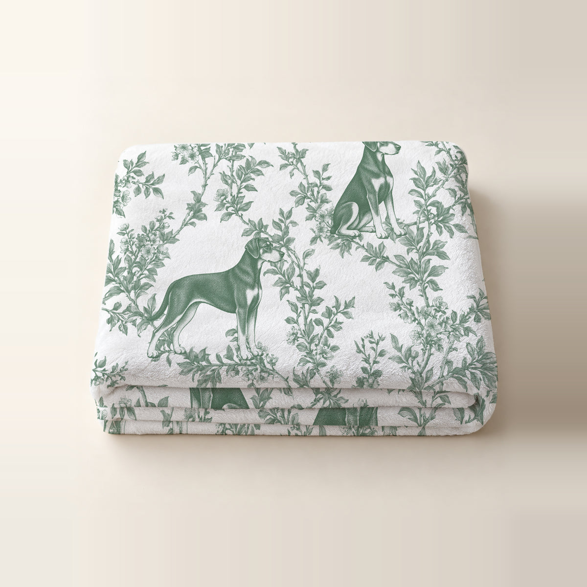 Doberman Pinscher toile de Jouy blanket - Green Thumbnail