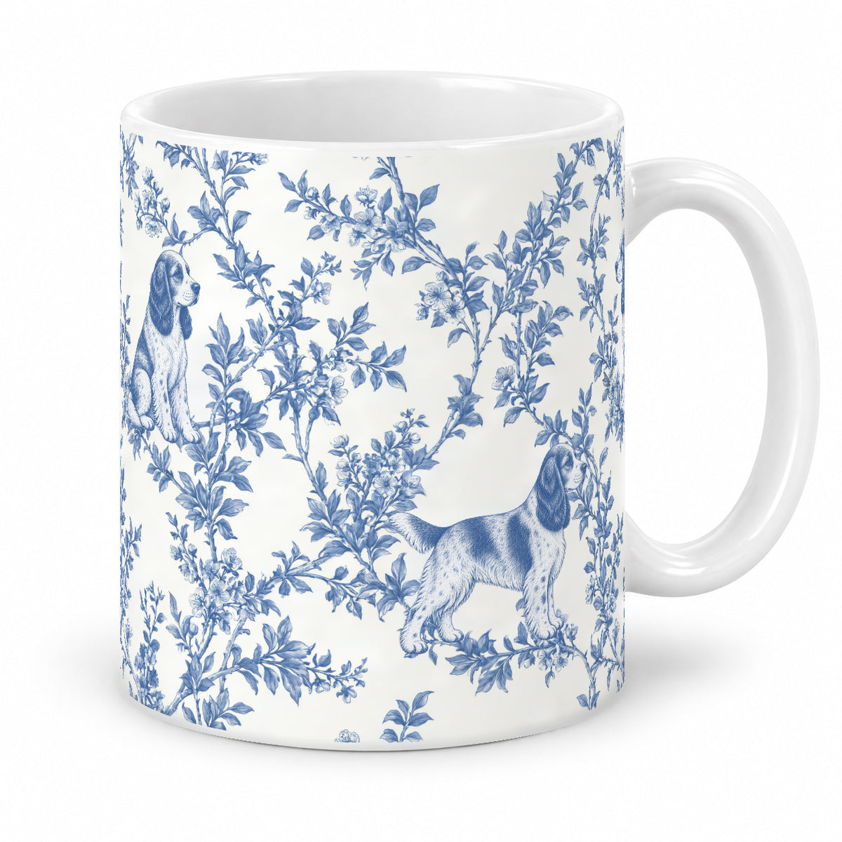 English Cocker Spaniel toile mug — Blue Studio