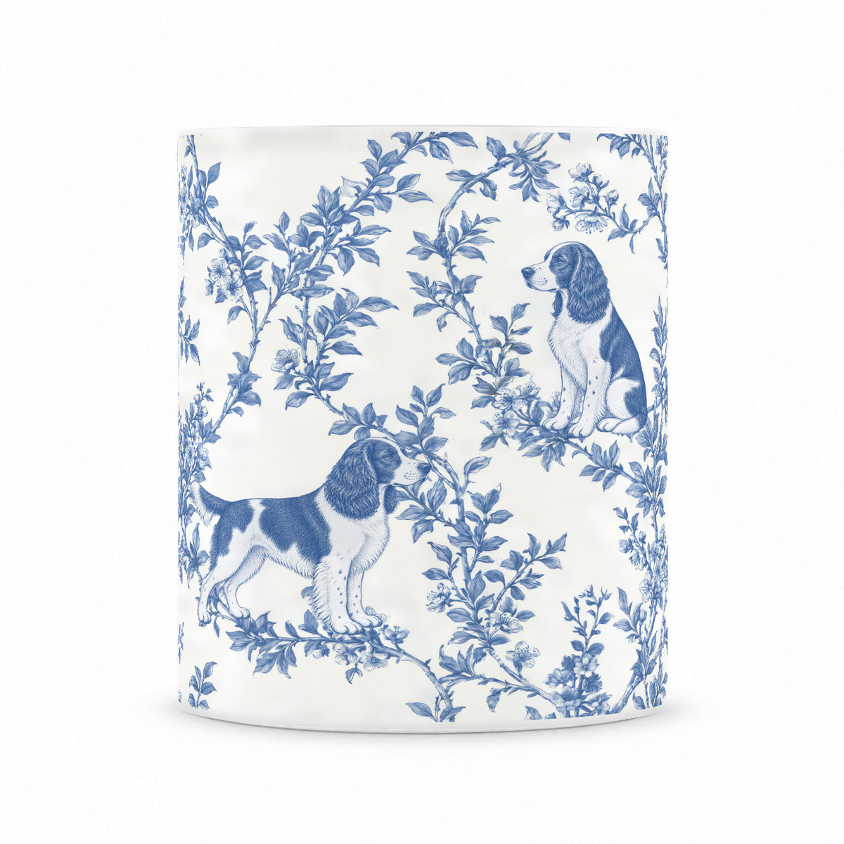 English Springer Spaniel toile mug — Blue Front View