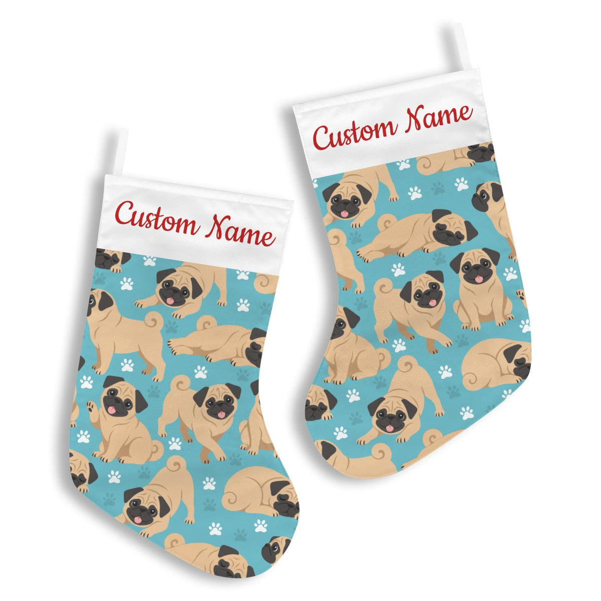 Personalized Pug Christmas Stocking