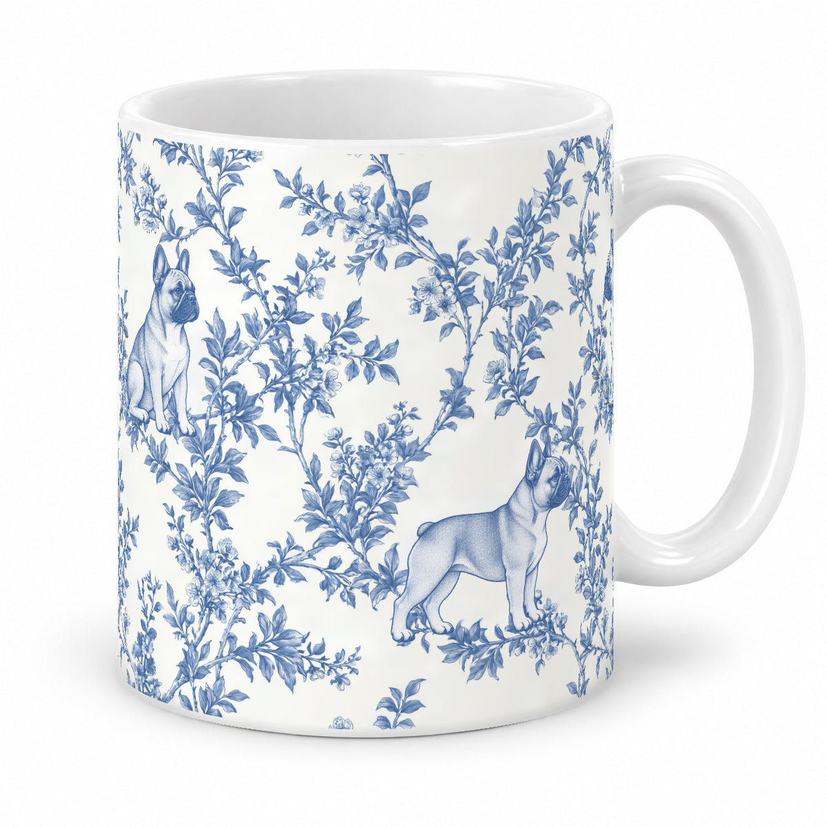 French Bulldog 11 oz toile mug - Blue Studio