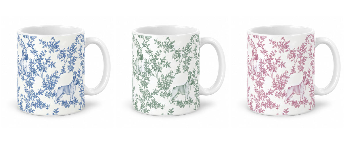 French Bulldog 11 oz toile mug - Three Colors