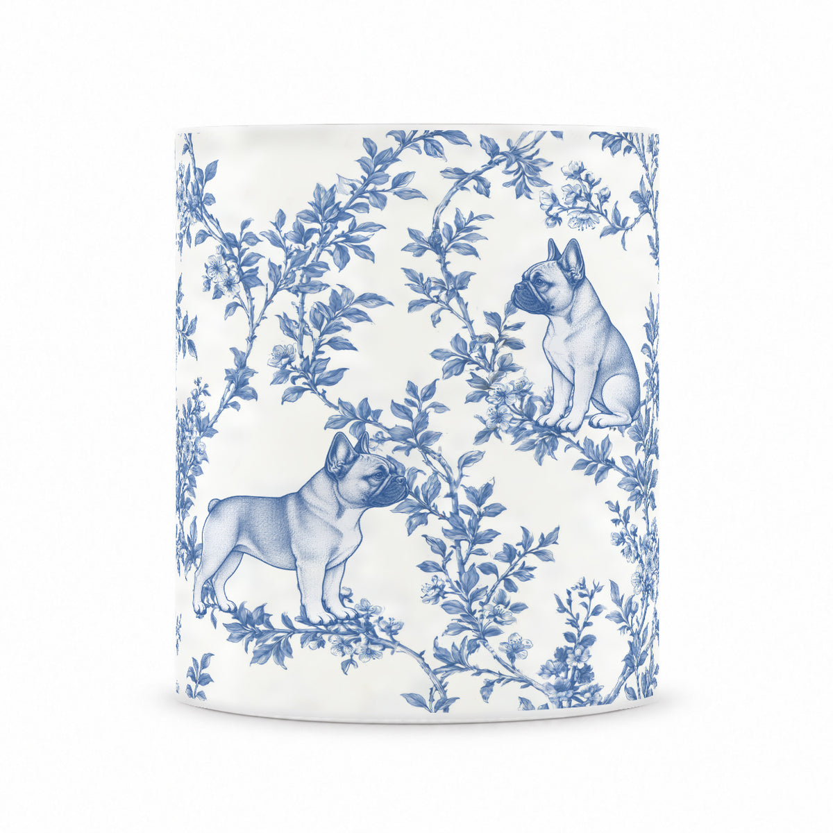 French Bulldog 11 oz toile mug - Blue Front View