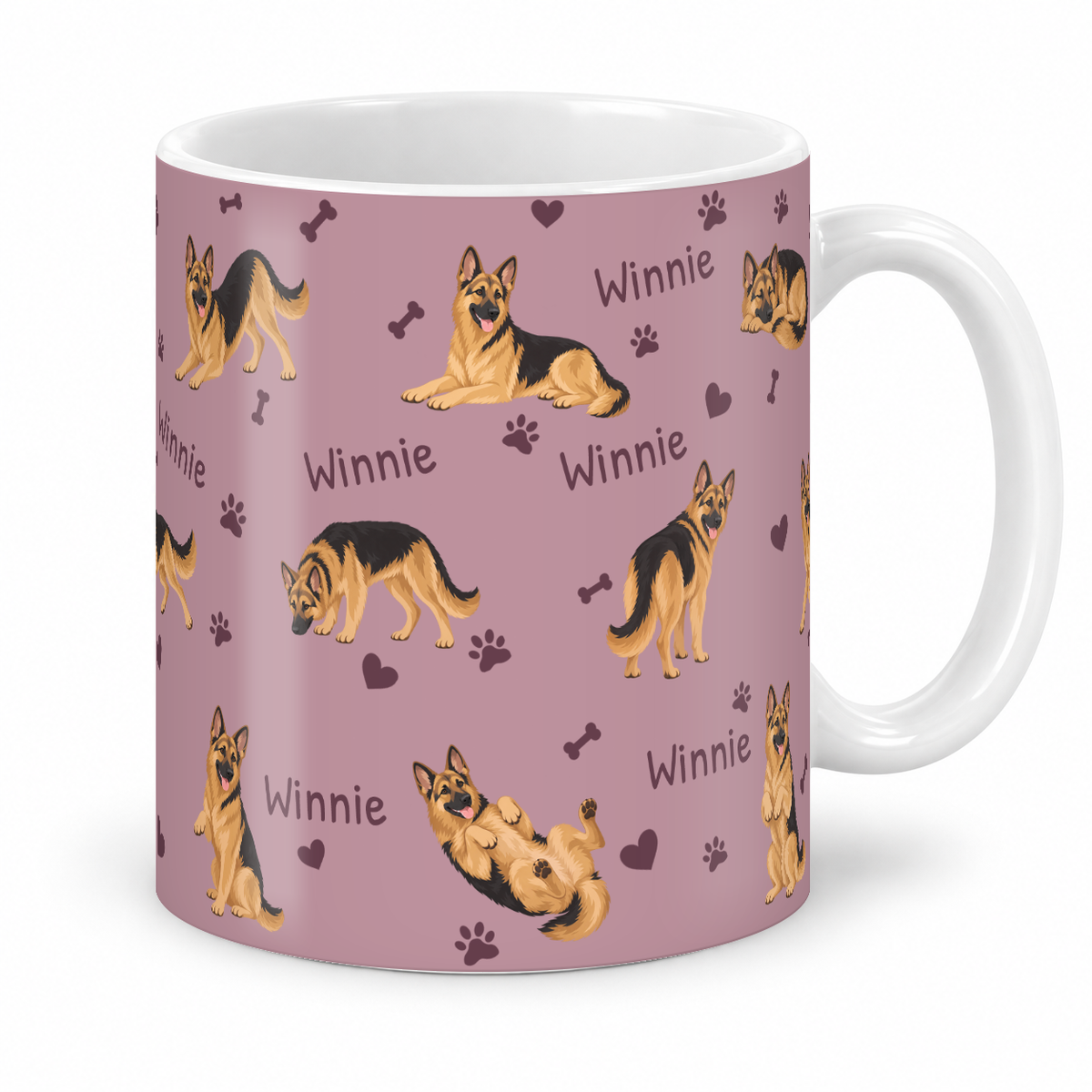 German Shepherd Dog personalized name mug — Dusty Rose Studio