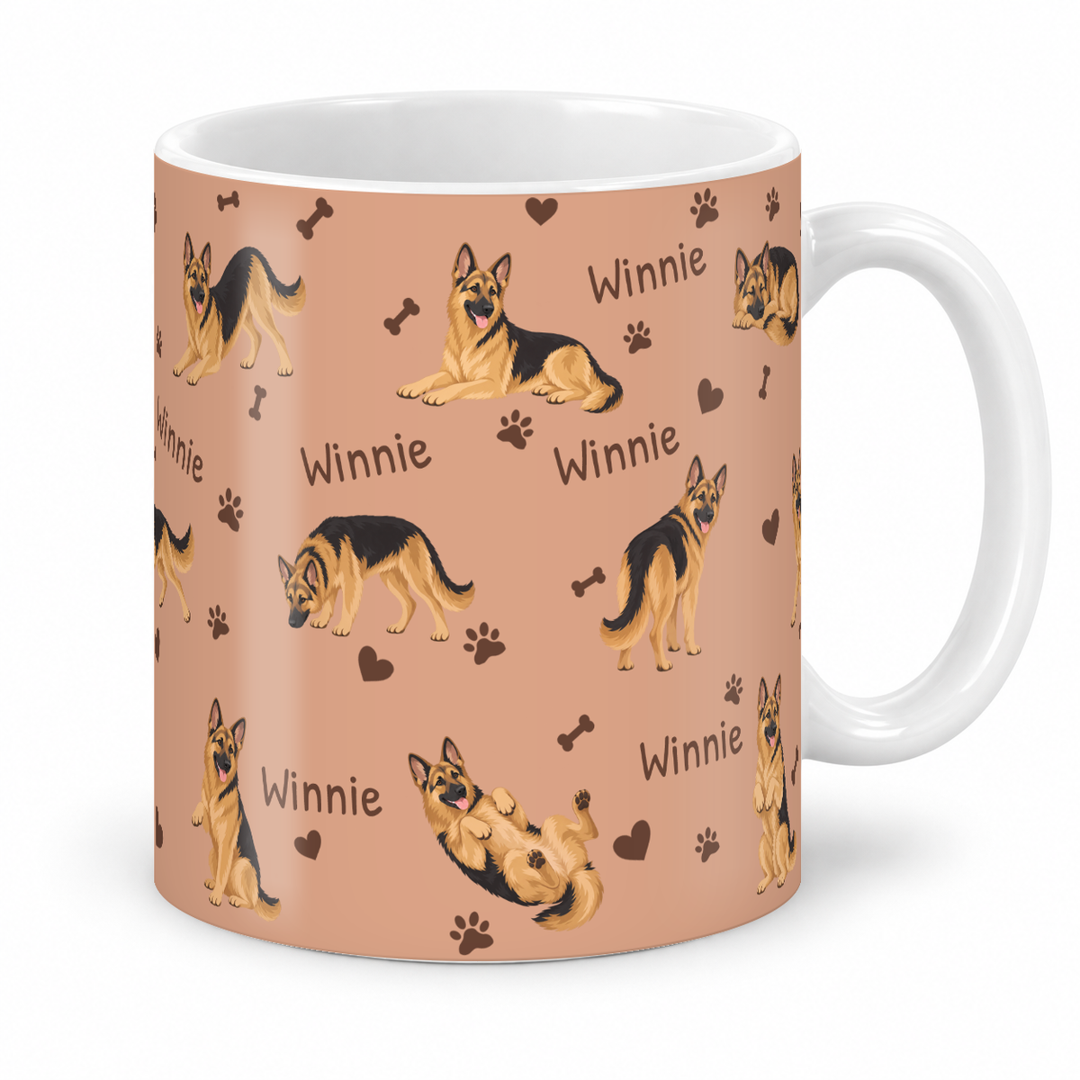German Shepherd Dog personalized name mug — Peach Studio