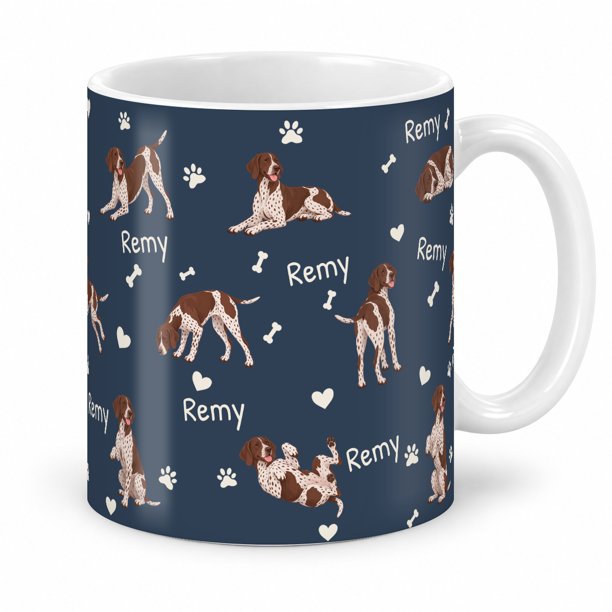 German Shorthaired Pointer personalized name mug — Deep Navy Studio