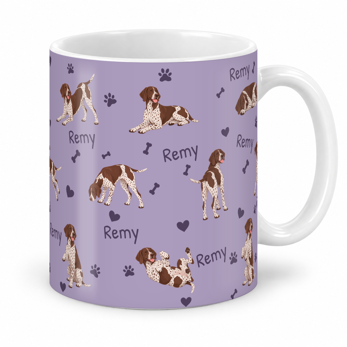German Shorthaired Pointer personalized name mug — Soft Lavender Studio