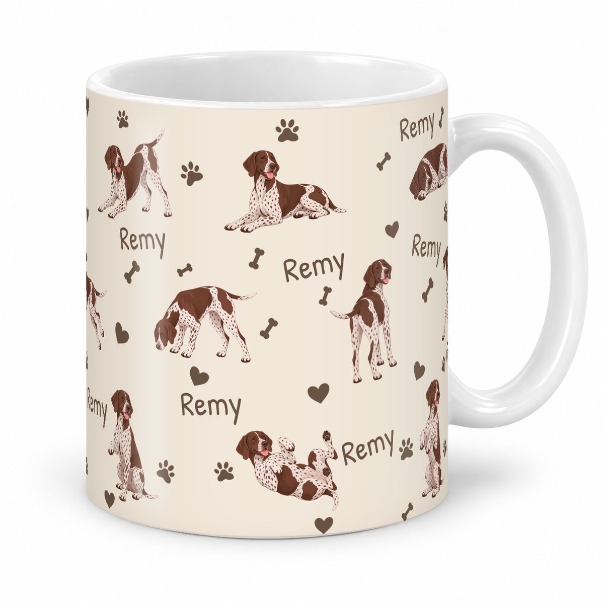 German Shorthaired Pointer personalized name mug — Warm Ivory Studio