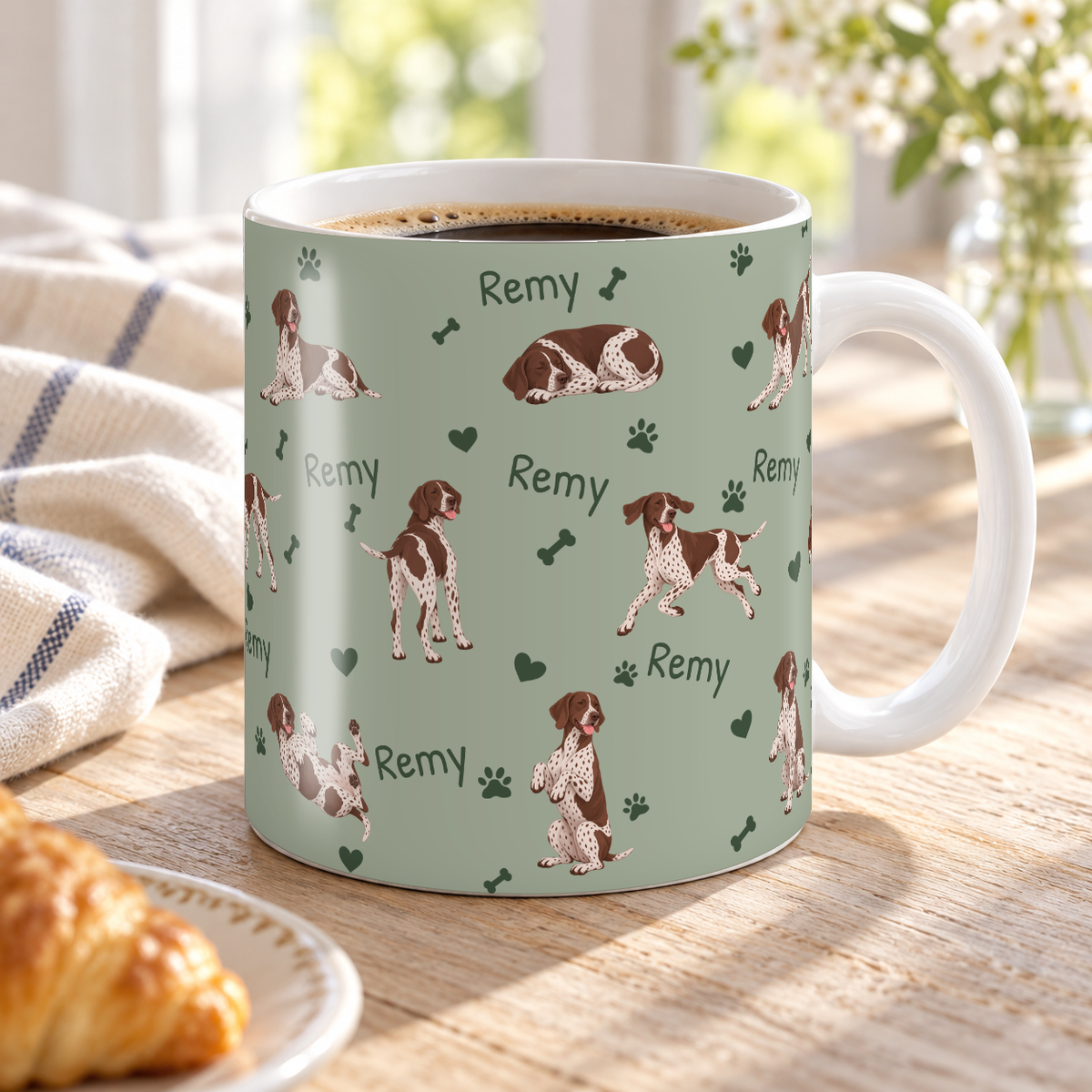 German Shorthaired Pointer personalized name mug — Soft Sage Lifestyle