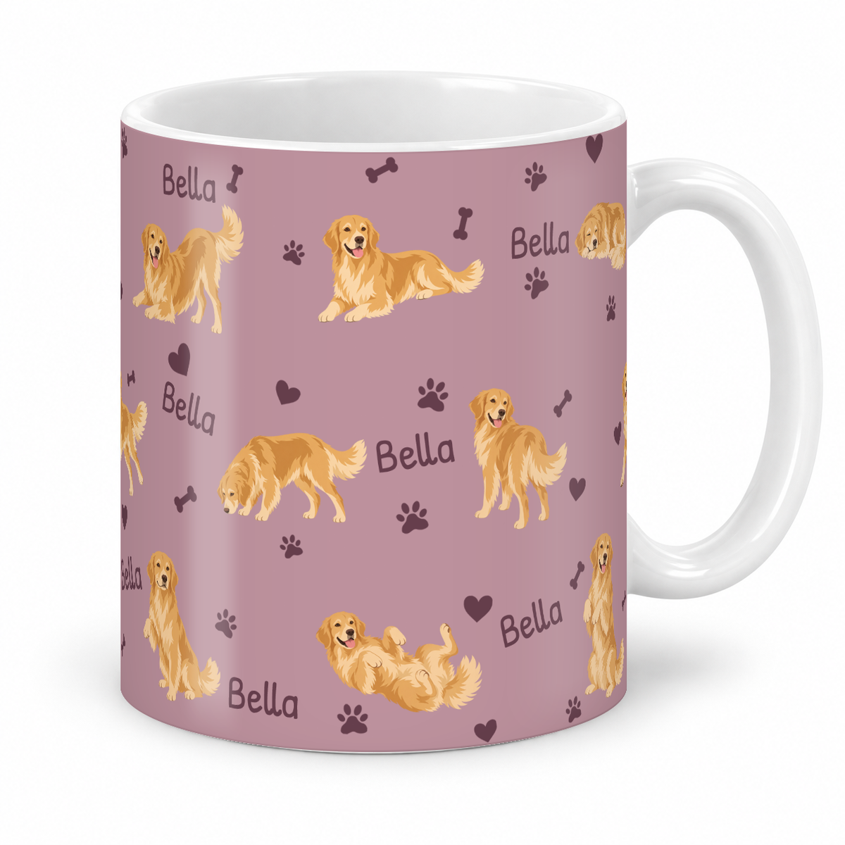 Golden Retriever personalized name mug — Dusty Rose Studio