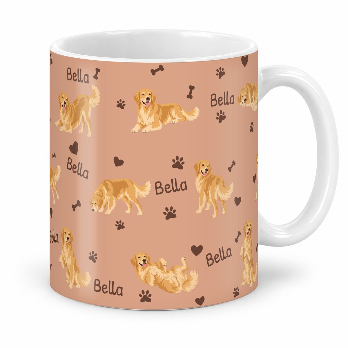 Golden Retriever personalized name mug — Peach Studio