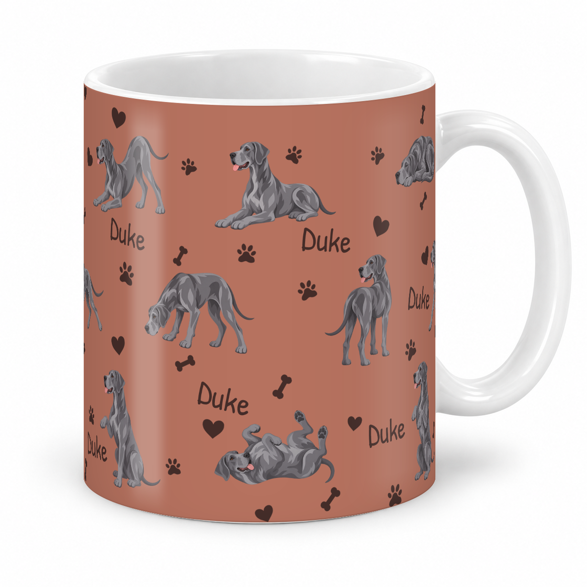 Great Dane personalized name mug — Muted Terracotta Studio