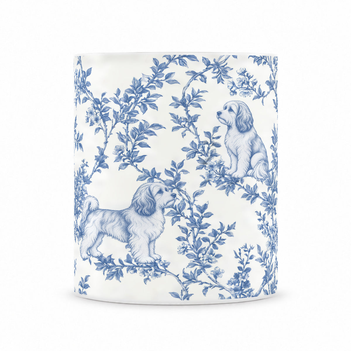 Havanese toile mug — Blue Front View