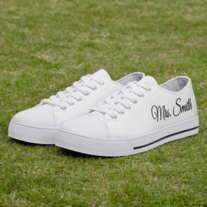 Wedding Womens Low Top Canvas Shoes