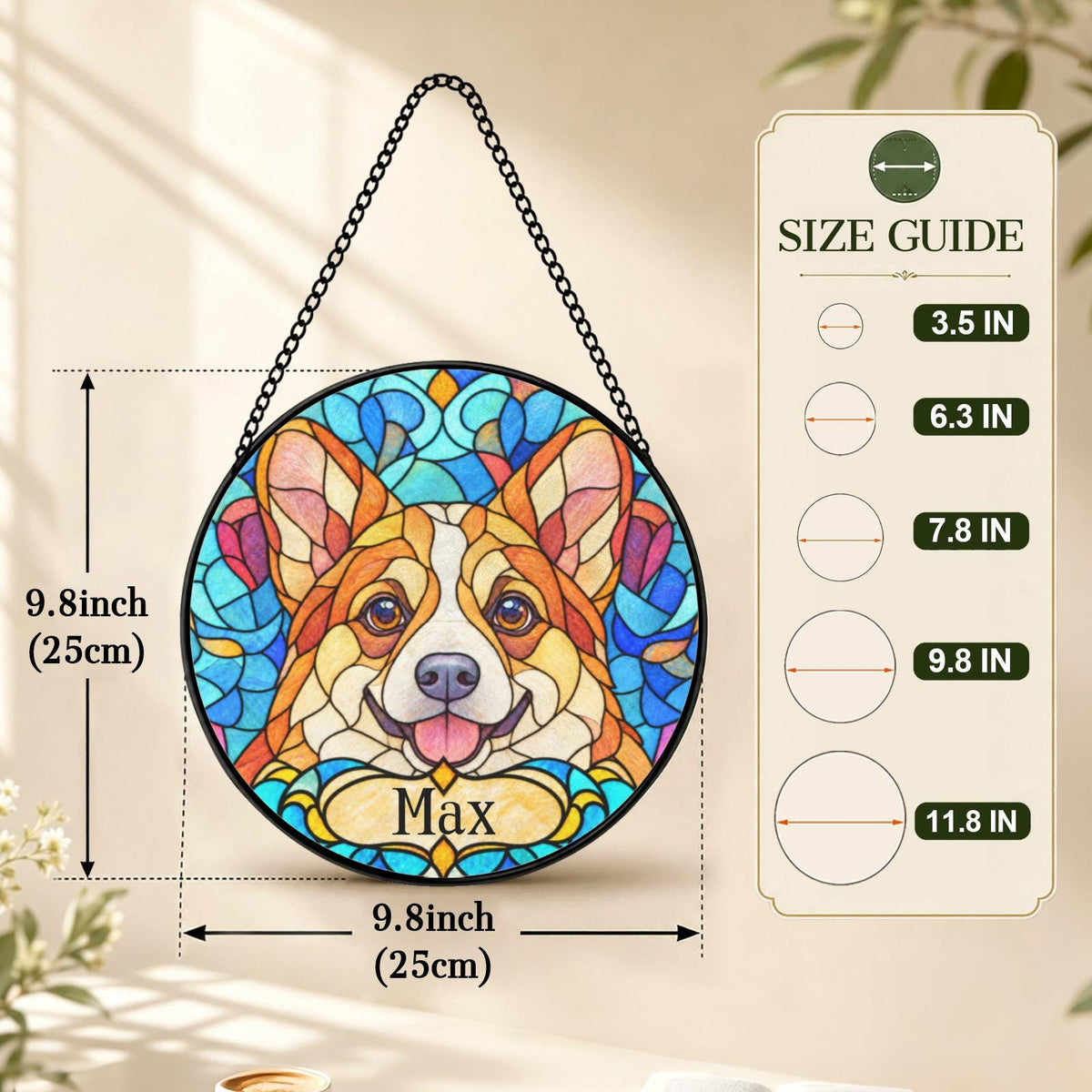 Personalized Corgi Suncatcher