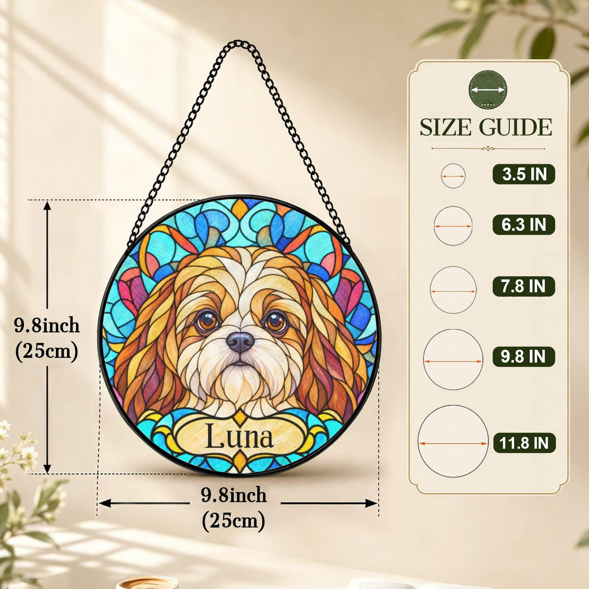 Personalized Shih Tzu Suncatcher
