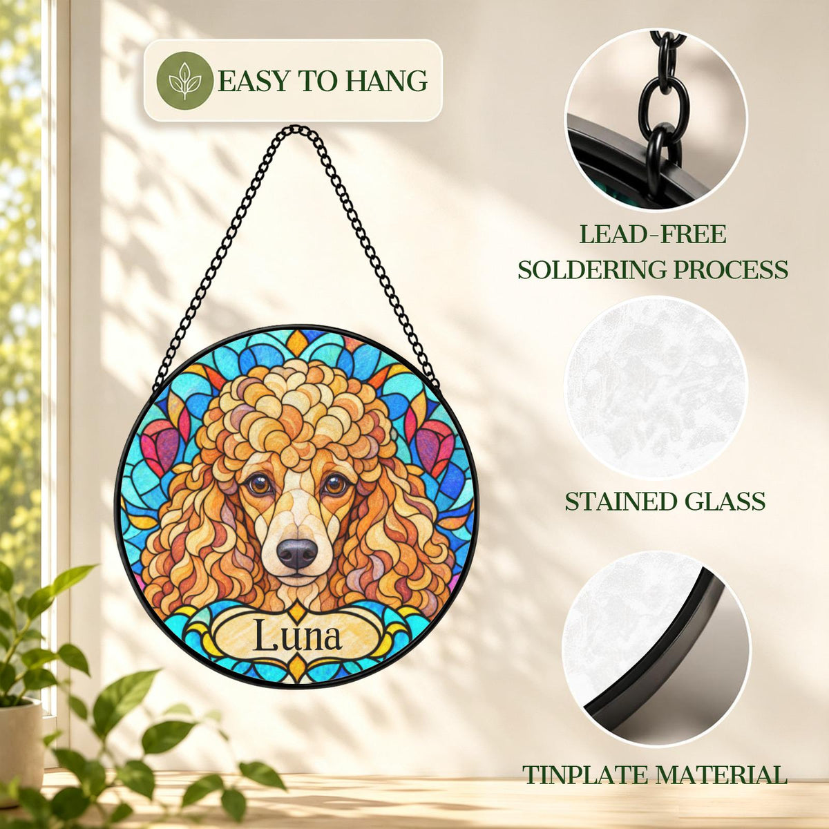 Personalized Poodle Suncatcher