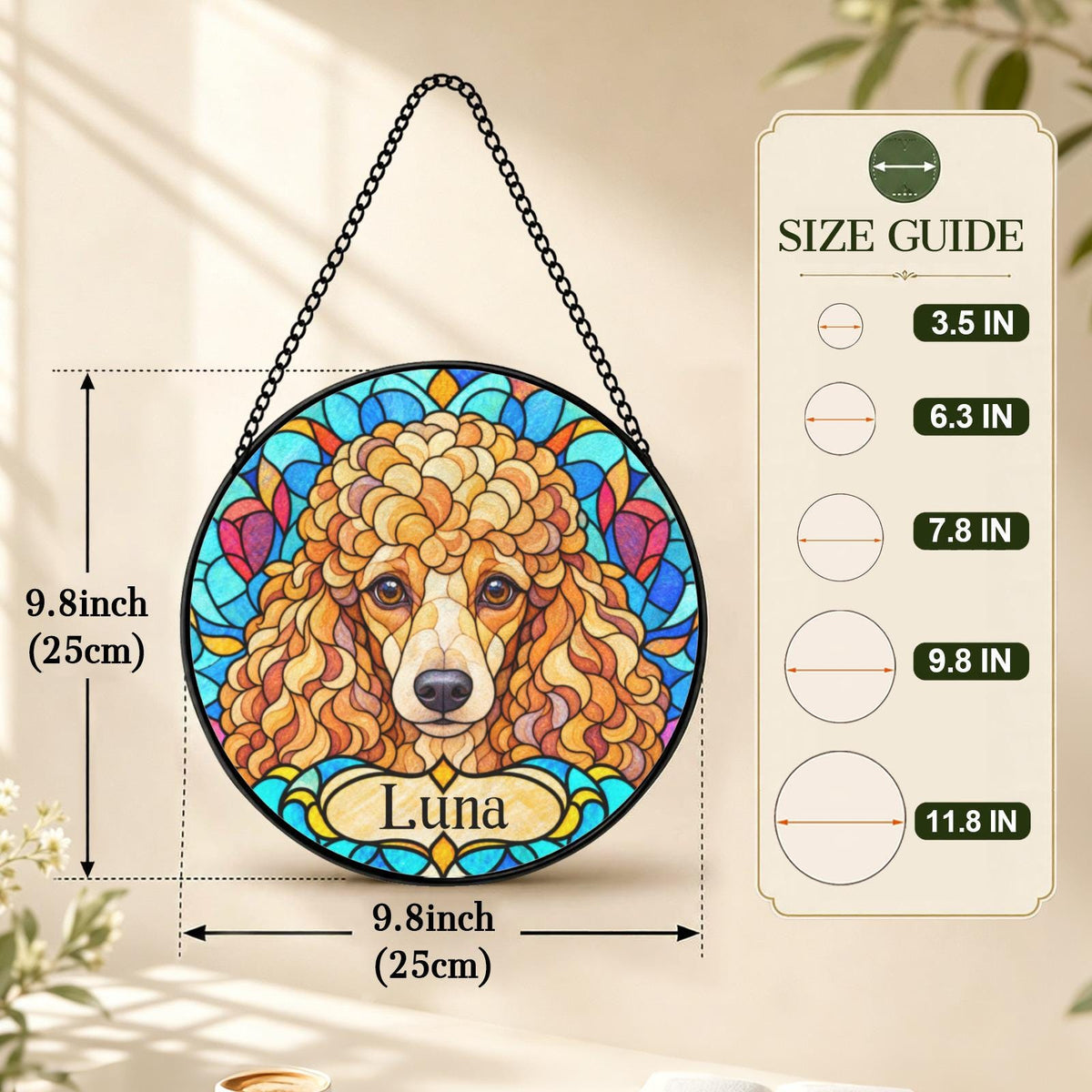 Personalized Poodle Suncatcher