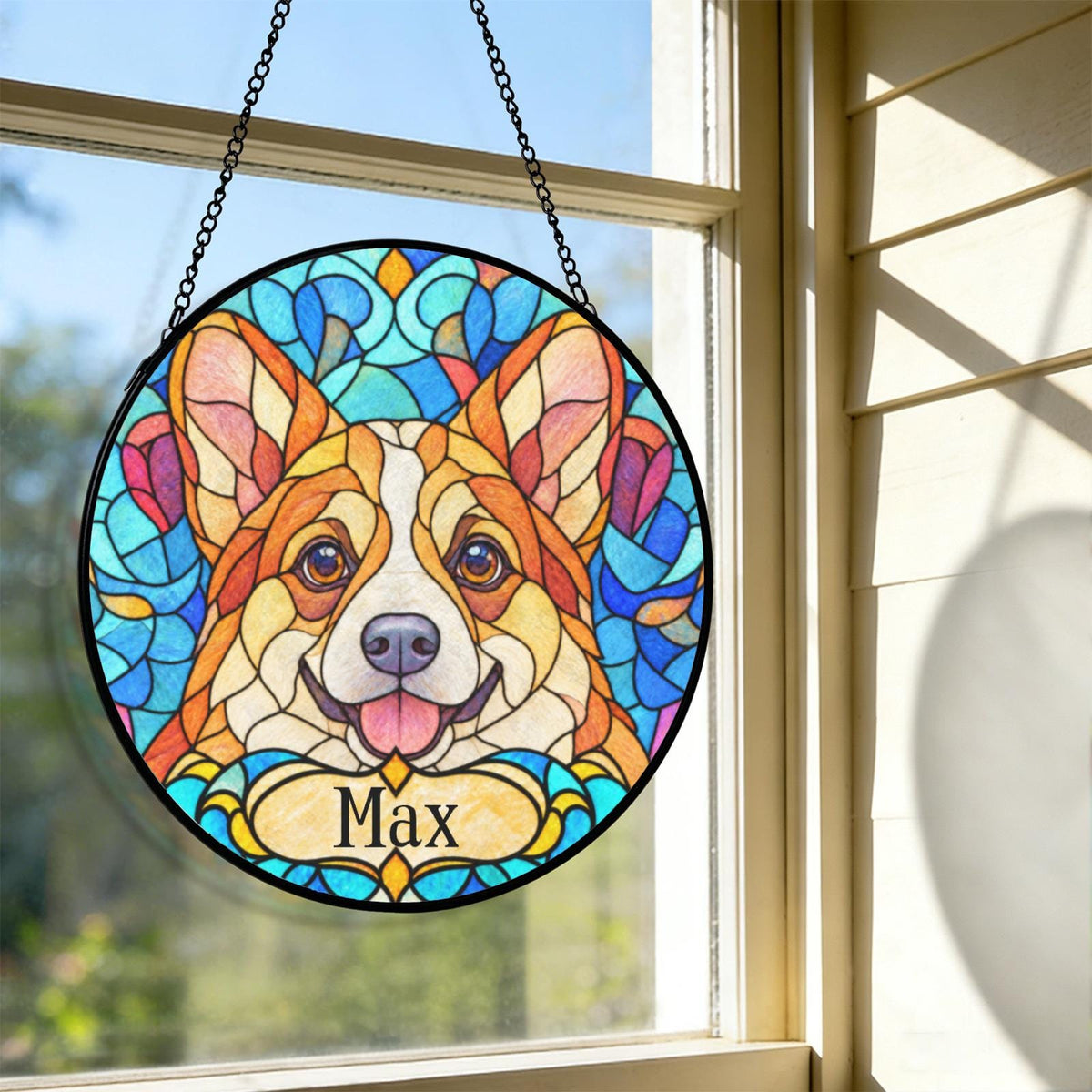 Personalized Corgi Suncatcher