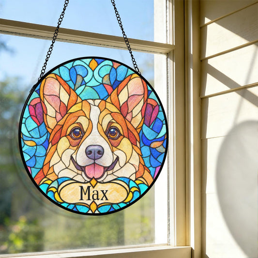 Personalized Corgi Suncatcher