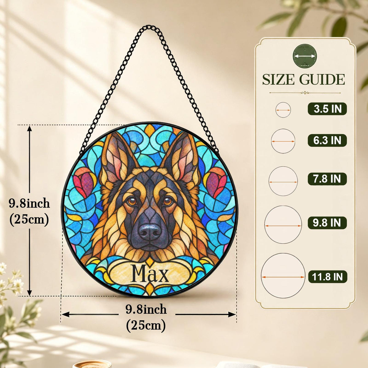 Personalized German Shepherd Suncatcher