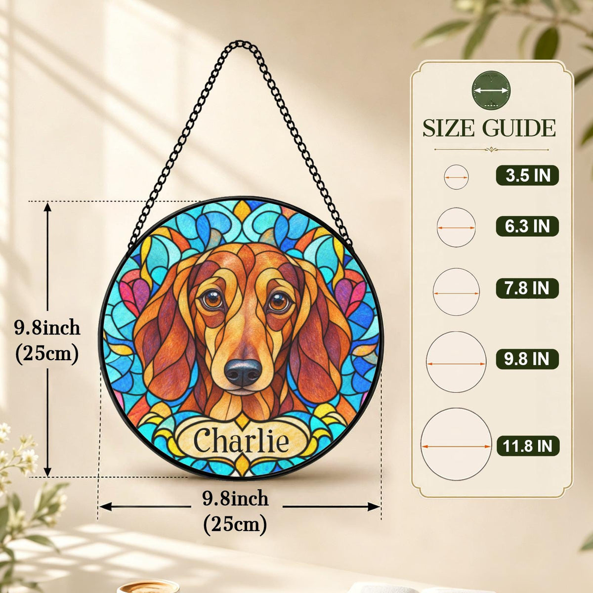 Personalized Dachshund Suncatcher