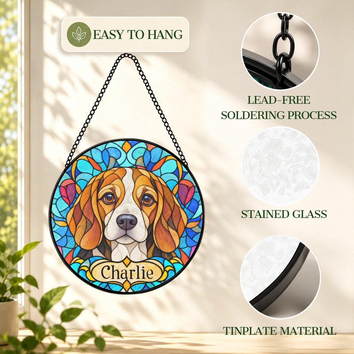 Personalized Beagle Suncatcher