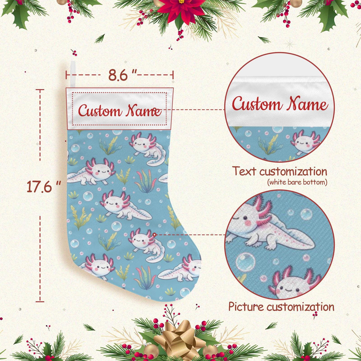 Personalized Axolotl Christmas Stocking