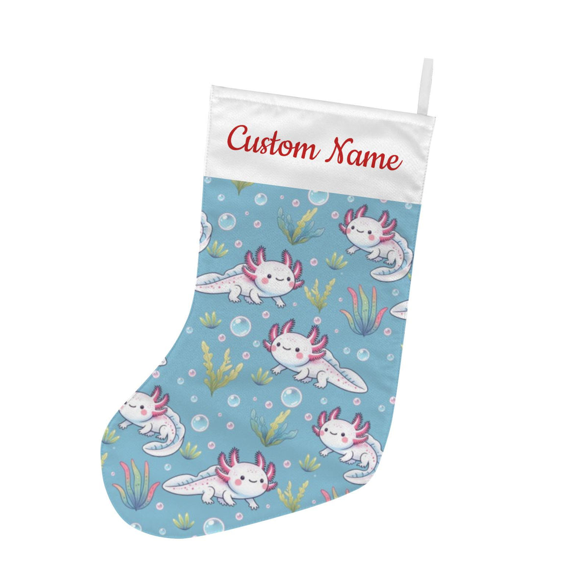 Personalized Axolotl Christmas Stocking