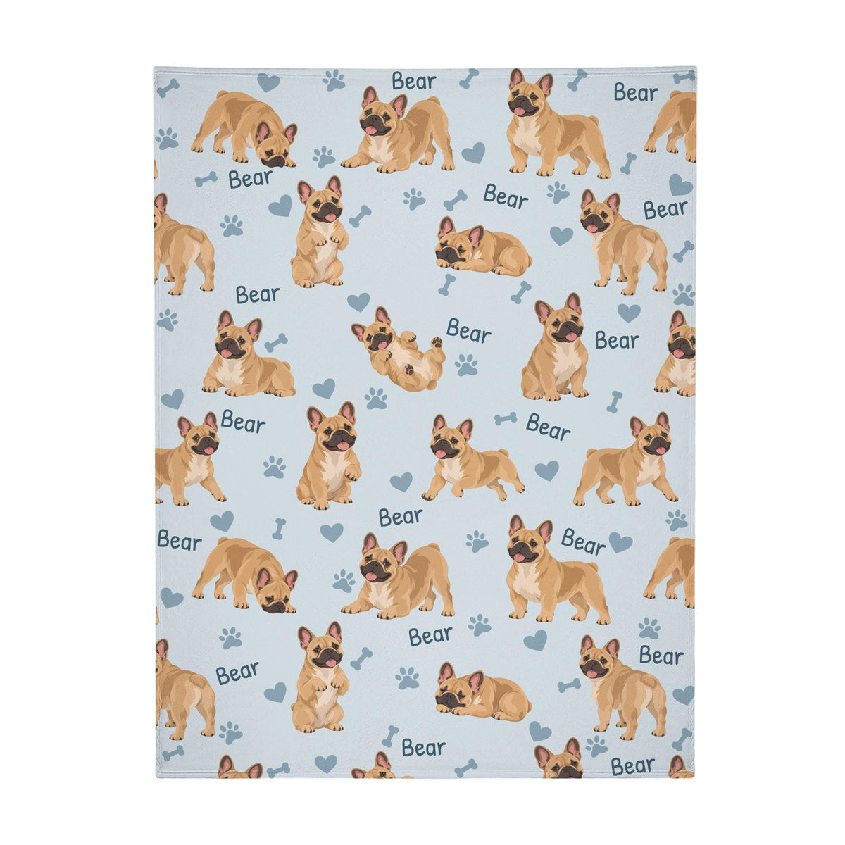 Personalized French Bulldog Blanket, Pet Blanket with Name