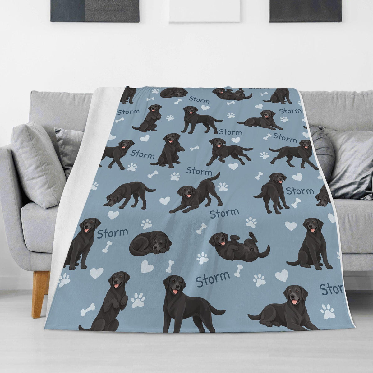 Personalized Labrador Retriever Blanket, Pet Blanket with Name