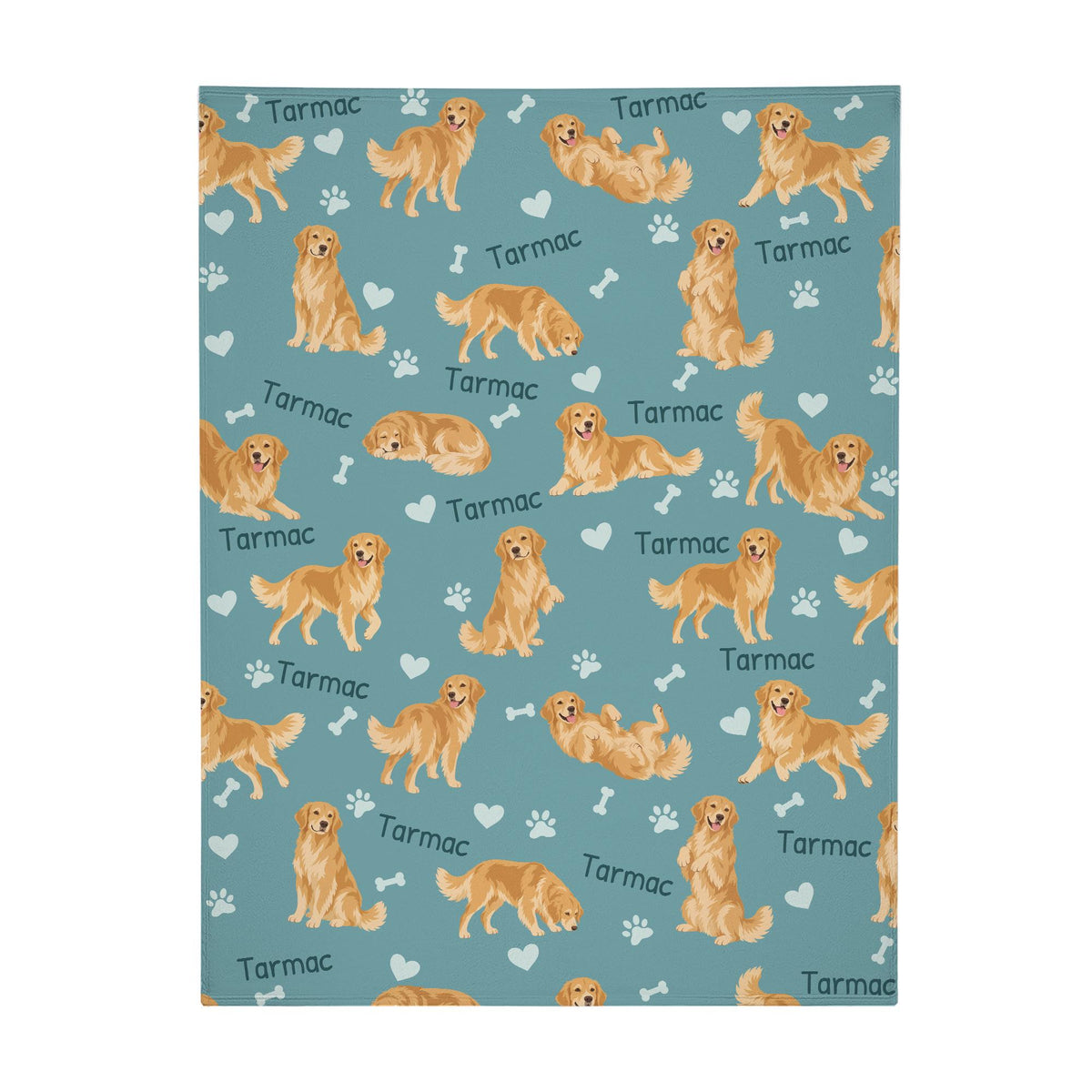Personalized Golden Retriever Blanket, Pet Blanket with Name