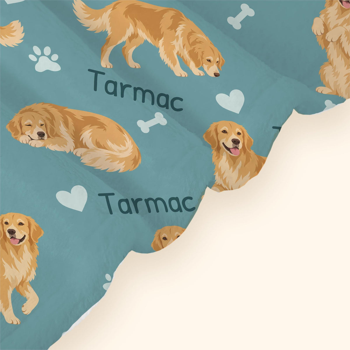 Personalized Golden Retriever Blanket, Pet Blanket with Name