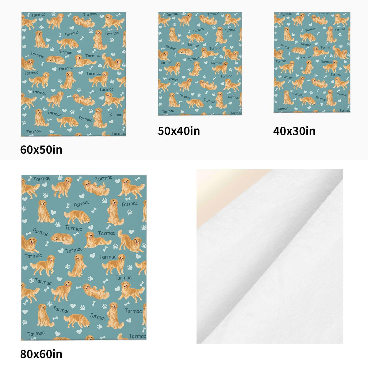 Personalized Golden Retriever Blanket, Pet Blanket with Name
