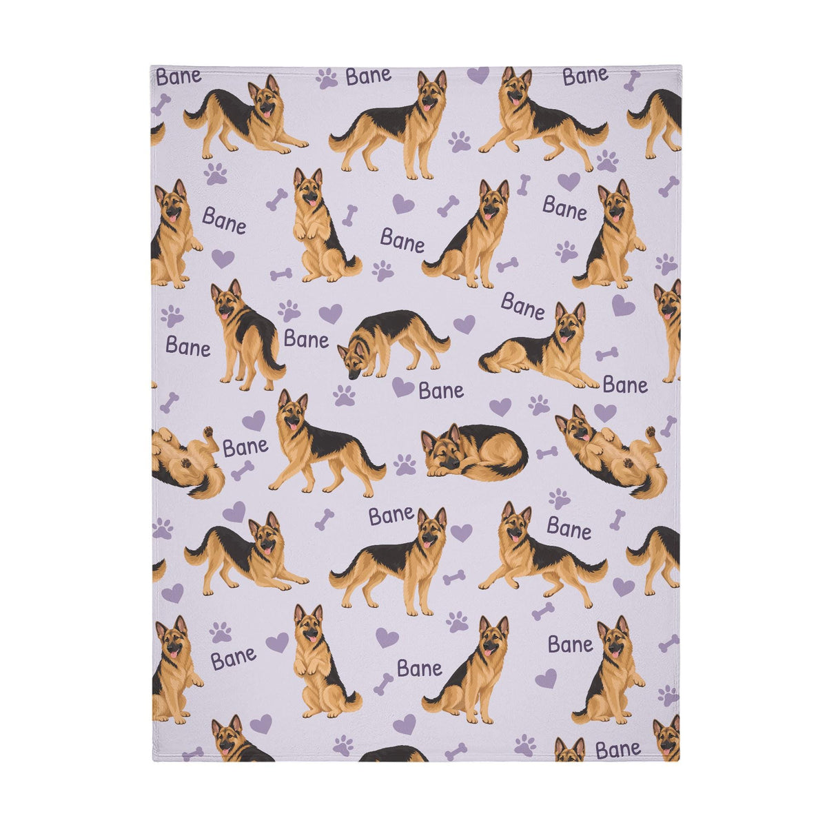 Personalized German Shepherd Dog Blanket, Pet Blanket with Name