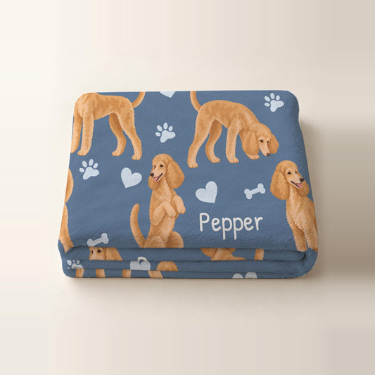 Personalized Poodle Blanket, Pet Blanket with Name