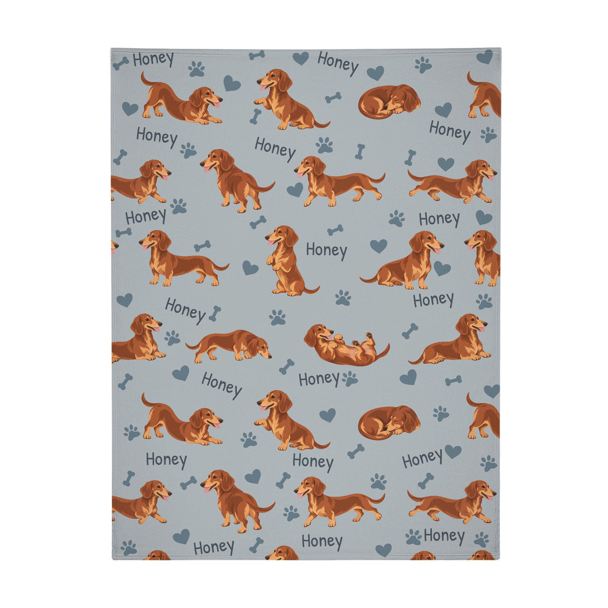Personalized Dachshund Blanket, Pet Blanket with Name