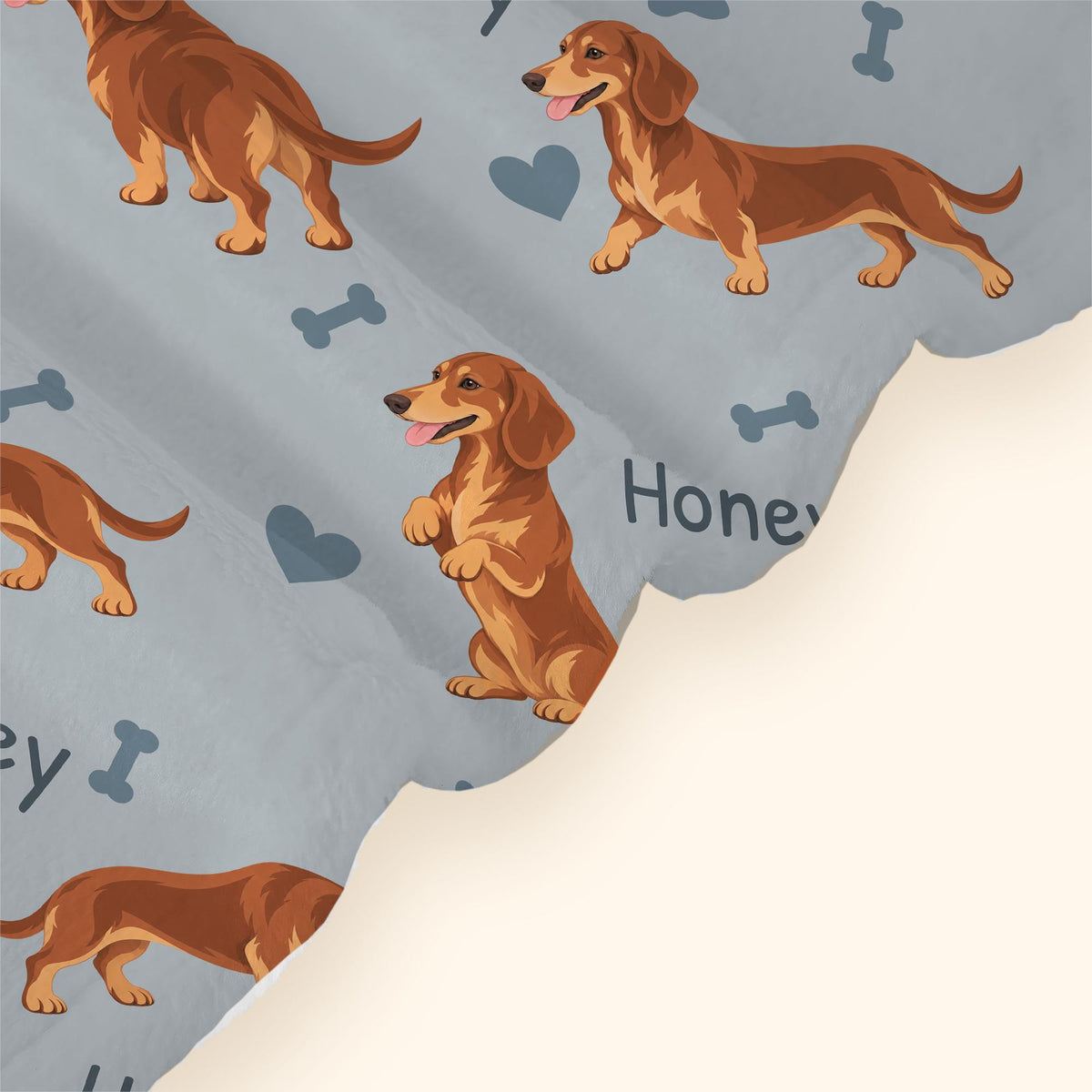 Personalized Dachshund Blanket, Pet Blanket with Name