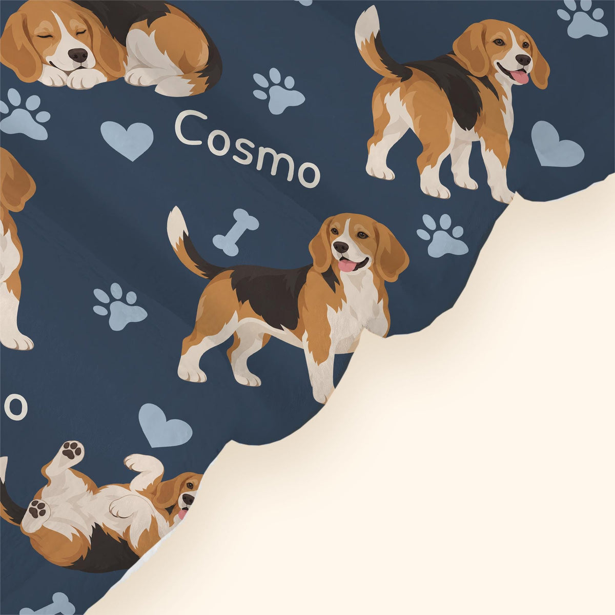 Personalized Beagle Blanket, Pet Blanket with Name