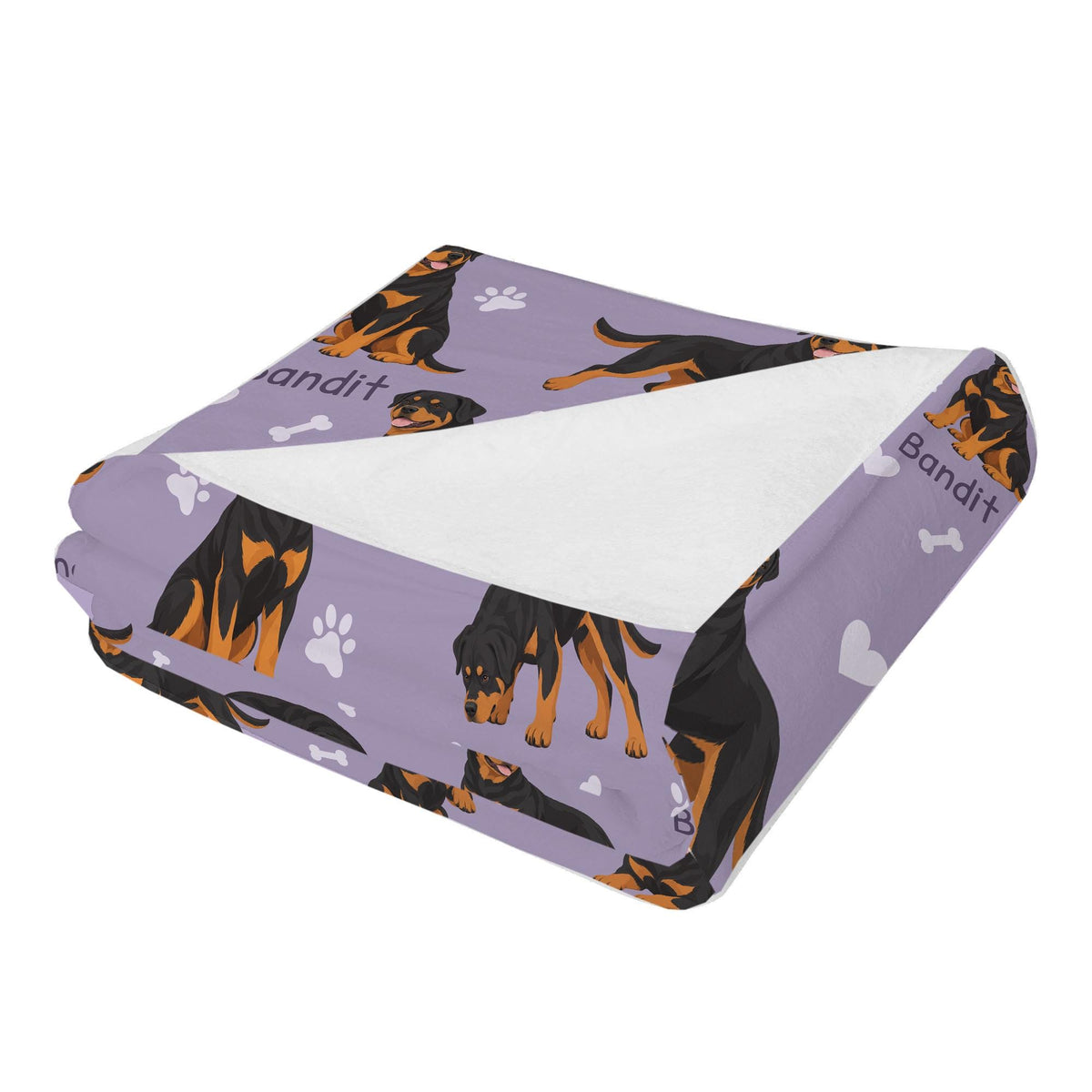 Personalized Rottweiler Blanket, Pet Blanket with Name