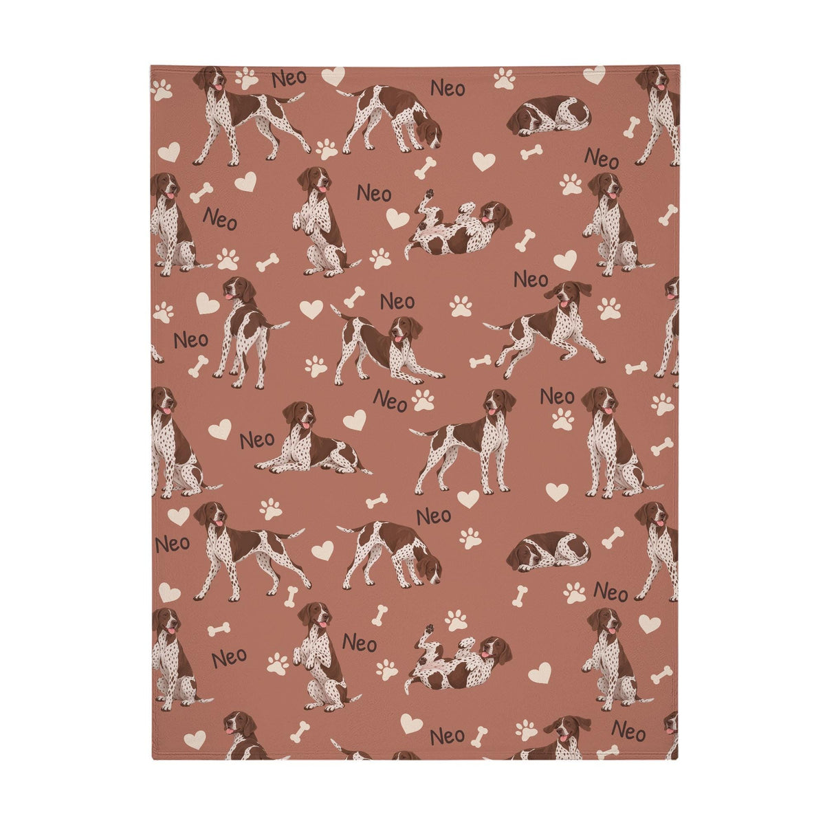 Personalized German Shorthaired Pointer Blanket, Pet Blanket with Name